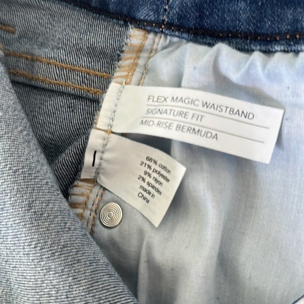 Lane Bryant Women's Mid Rise Signature Fit Blue Bermuda Jeans Shorts Sz 20 - Picture 8 of 8